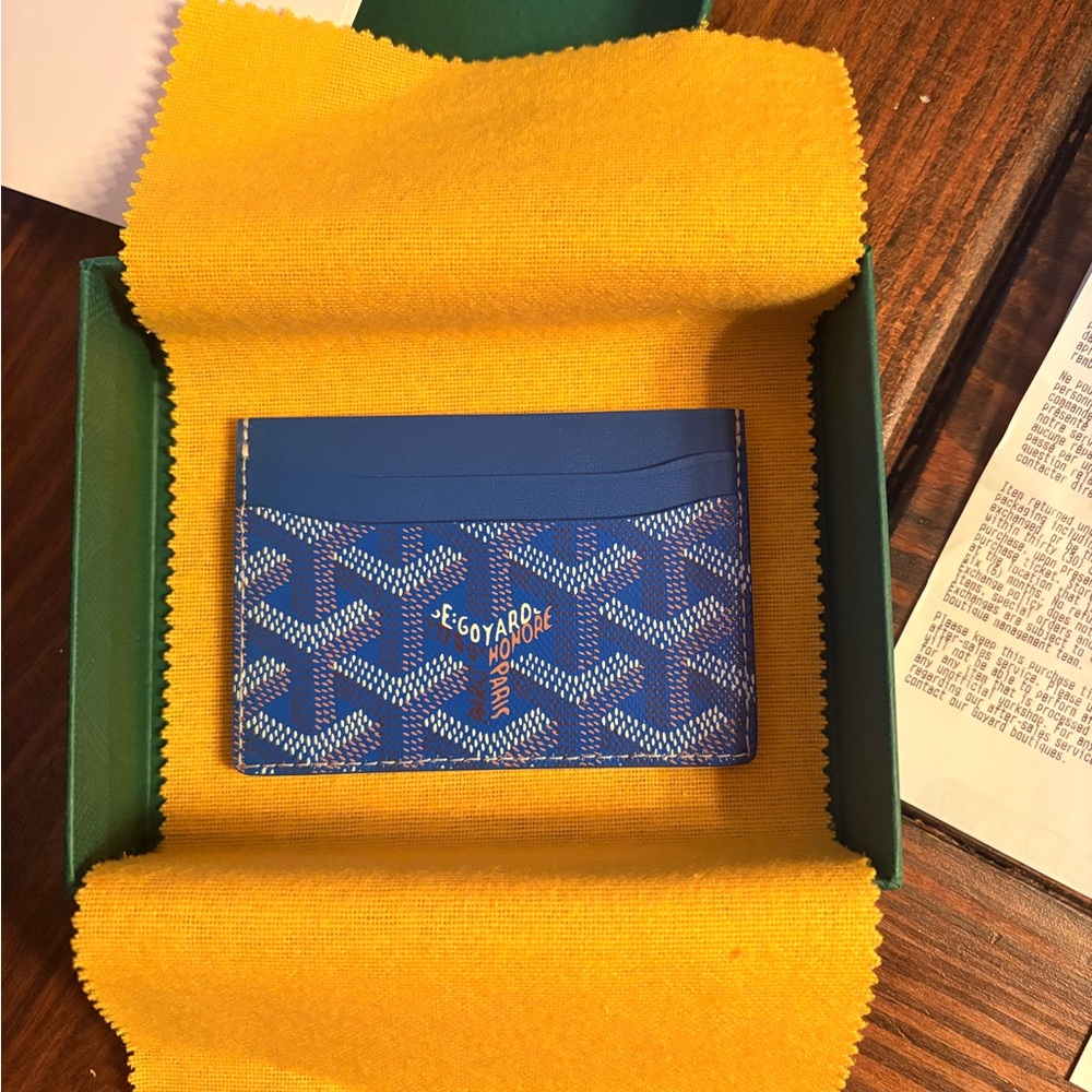 Goyard Saint Sulpice Blue Card Holder - Picture 1 of 7